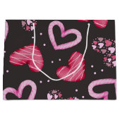 Grand Sac Cadeau Motif de coeur 34 (Devant)