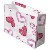 Grand Sac Cadeau Motif de coeur 36 (Devant Angle)