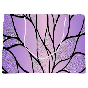 Grand Sac Cadeau Motif de congé créatif violet nacré