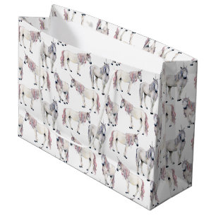 Grand Sac Cadeau Motif de conte de fées de licorne d'aquarelle