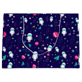 Grand Sac Cadeau Motif de dessin de l'astronaute spatial (Devant)
