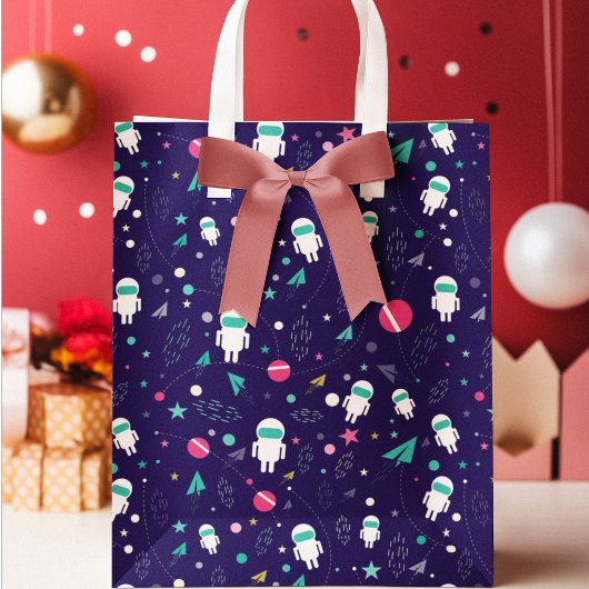Grand Sac Cadeau Motif de dessin de l'astronaute spatial