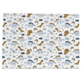 Grand Sac Cadeau Motif de dinosaure arc-en-ciel mignon (Dos)