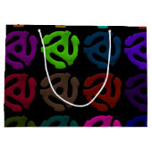 Grand Sac Cadeau motif de disque d'insertion de plastique vinyle (Dos)