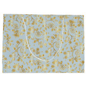Grand Sac Cadeau motif de fleur dorée (Dos)