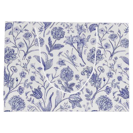 Grand Sac Cadeau Motif de fleurs (Dos)