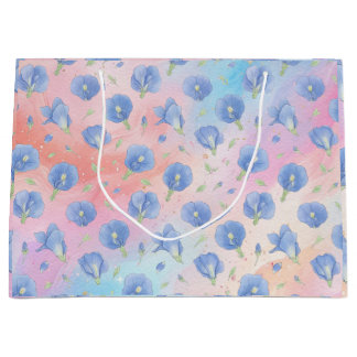 Grand Sac Cadeau Motif de fleurs colorées