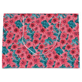 Grand Sac Cadeau Motif de fleurs de pétunia rouge (Devant)