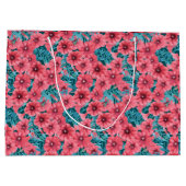 Grand Sac Cadeau Motif de fleurs de pétunia rouge (Dos)