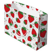Grand Sac Cadeau Motif de fraises (Dos Angle)