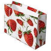 Grand Sac Cadeau Motif de fraises (Devant Angle)