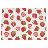 Grand Sac Cadeau Motif de fraises d'été (Devant)