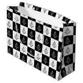 Grand Sac Cadeau Motif de Freemason À damiers (Dos Angle)