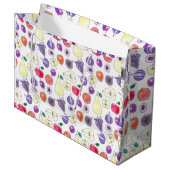 Grand Sac Cadeau Motif de fruits (Devant Angle)