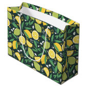 Grand Sac Cadeau Motif de Fruits de citron jaune et de citron vert (Dos Angle)
