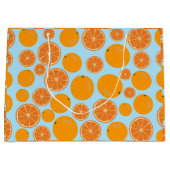 Grand Sac Cadeau Motif de fruits orange (Devant)