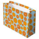 Grand Sac Cadeau Motif de fruits orange (Dos Angle)