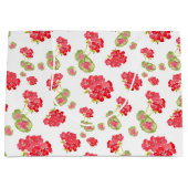 Grand Sac Cadeau Motif de géraniums aquarelles (Devant)