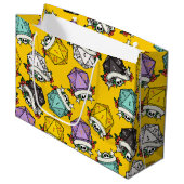Grand Sac Cadeau Motif de jeu de dés D20 (Devant Angle)
