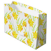 Grand Sac Cadeau Motif de jonquilles d'aquarelle (Dos Angle)
