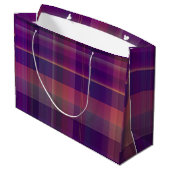 Grand Sac Cadeau Motif de la bande de plaid de Madras pourpre foncé (Dos Angle)