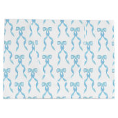 Grand Sac Cadeau Motif de la Bow Bleue Aquarelle (Dos)