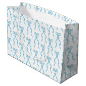 Grand Sac Cadeau Motif de la Bow Bleue Aquarelle (Dos Angle)
