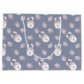 Grand Sac Cadeau Motif de lamas et de fleurs (Dos)