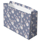 Grand Sac Cadeau Motif de lamas et de fleurs (Dos Angle)