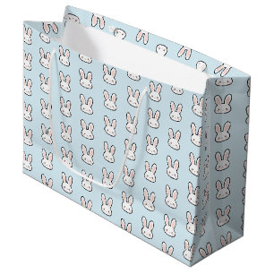 Grand Sac Cadeau Motif de lapin visage de lapin mignon