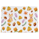 Grand Sac Cadeau Motif de l'aquarelle de bois Fox (Devant)