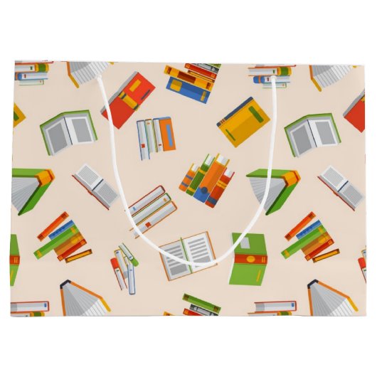 Grand Sac Cadeau Motif de livre (Dos)