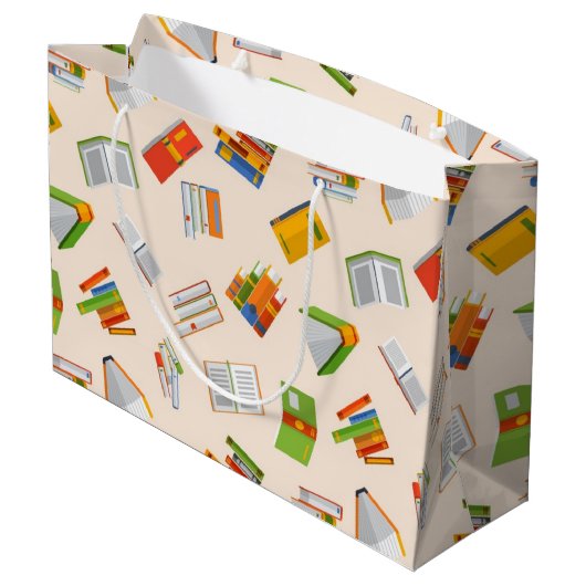 Grand Sac Cadeau Motif de livre (Dos Angle)