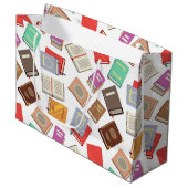 Grand Sac Cadeau Motif de livre (Devant Angle)