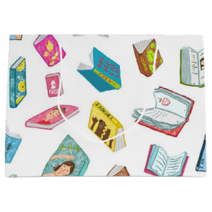 Grand Sac Cadeau Motif de livre