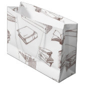 Grand Sac Cadeau Motif de livre (Devant Angle)