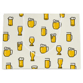 Grand Sac Cadeau Motif de lunettes de bière (Devant)