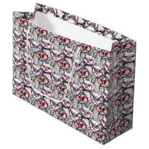 Grand Sac Cadeau Motif de lunettes de hibou