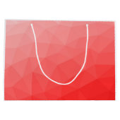 Grand Sac Cadeau Motif de maillage géométrique dégradé rouge (Dos)