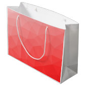 Grand Sac Cadeau Motif de maillage géométrique dégradé rouge (Dos Angle)