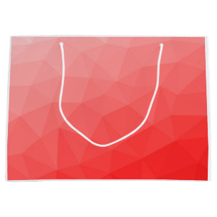 Grand Sac Cadeau Motif de maille géométrique à dégradé rouge