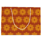 Grand Sac Cadeau Motif de mandala royal jaune et rouge (Dos)