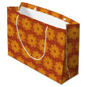 Grand Sac Cadeau Motif de mandala royal jaune et rouge (Dos Angle)
