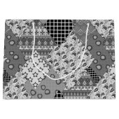 Grand Sac Cadeau Motif de maquette gris (Devant)