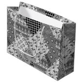 Grand Sac Cadeau Motif de maquette gris (Devant Angle)