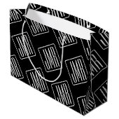 Grand Sac Cadeau Motif de monogramme moderne | Noir & Blanc (Dos Angle)