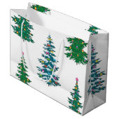 Grand Sac Cadeau Motif de Noël (Devant Angle)