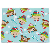 Grand Sac Cadeau motif de Noël férié (Devant)