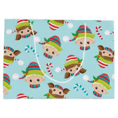 Grand Sac Cadeau motif de Noël férié (Dos)