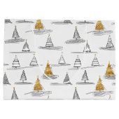 Grand Sac Cadeau Motif de Noël Gold n° 5 ID1009 (Dos)